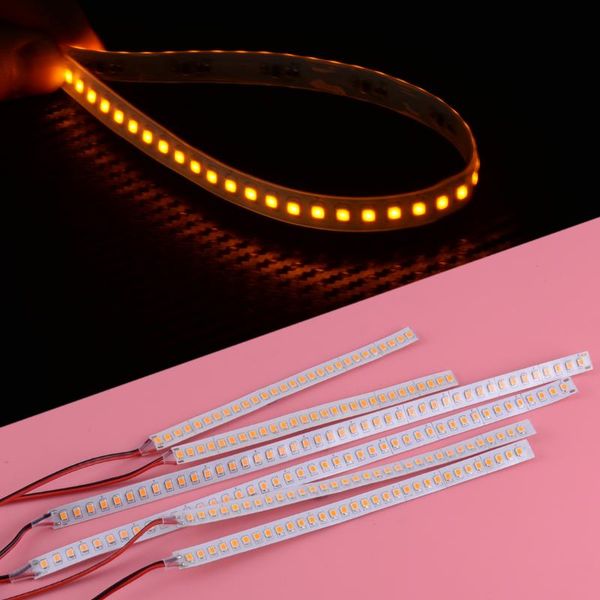 2pcs led amber 12v car rear mirrors flexible flowing drl running turn signal light lamp strip