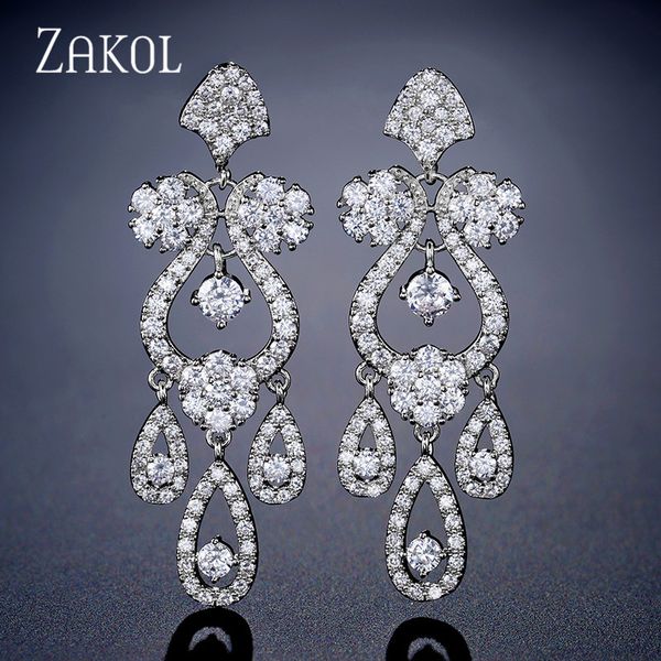 dangle & chandelier zakol fashion zircon drop earrings for women luxury white color leaf wedding bridal jewelry gift fsep2268, Silver
dangle & chandelier zakol fashion zircon drop earrings for women luxury white color leaf wedding bridal jewelry gift fsep2268, Silver