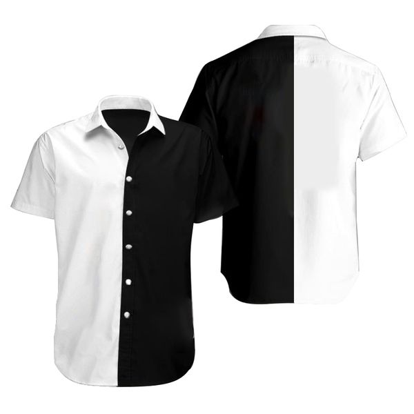 men's summer lapel multi stripe printed short sleeve shirt plus size hawaii camisa society men's shirt, White;black
men's summer lapel multi stripe printed short sleeve shirt plus size hawaii camisa society men's shirt, White;black