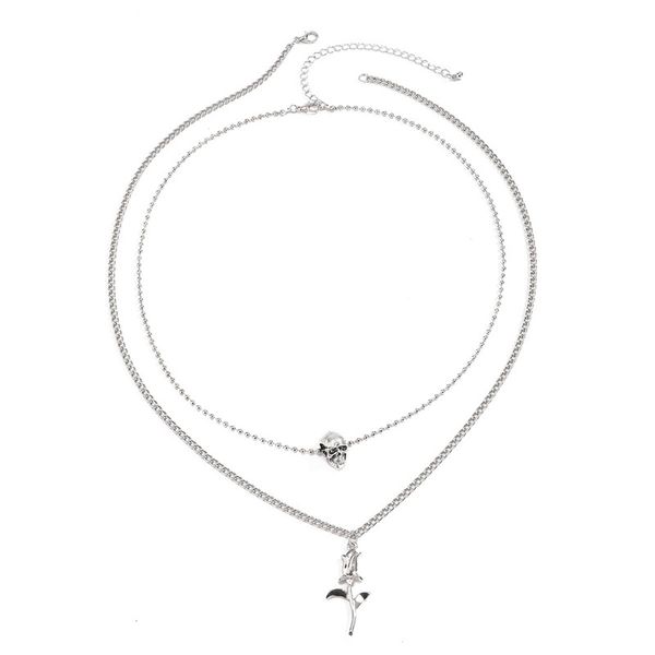 10sets/lot european multi layer flowers beaded chain retro skull skeleton clavicle necklaces women halloween gift metal pendant jewelry, Silver
10sets/lot european multi layer flowers beaded chain retro skull skeleton clavicle necklaces women halloween gift metal pendant jewelry, Silver