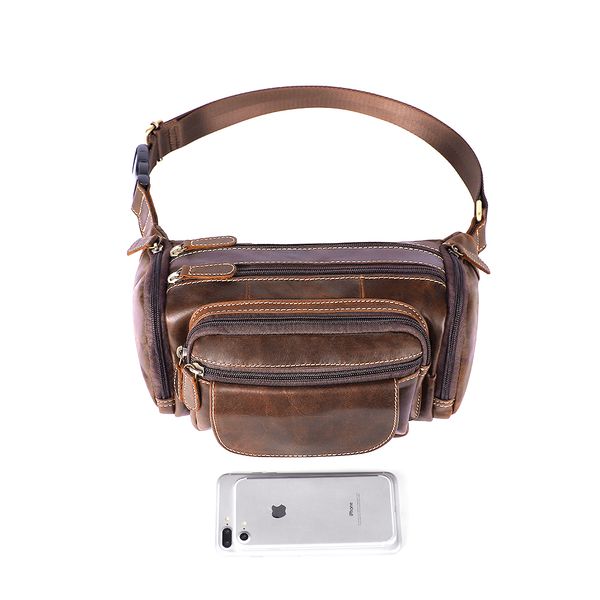 solid color fashion genuine leather waist bag men's retro chest bag sports straddle multifunctional mobile phone card holders 
solid color fashion genuine leather waist bag men's retro chest bag sports straddle multifunctional mobile phone card holders