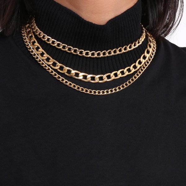 european and american jewelry mixed with thick and thin chains, geometric retro necklace, simple personality chain, multi-layer, Silver
european and american jewelry mixed with thick and thin chains, geometric retro necklace, simple personality chain, multi-layer, Silver
