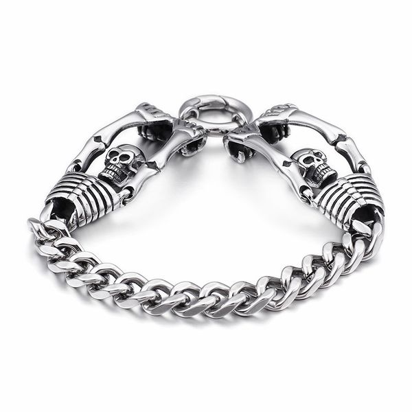 charm bracelets punk 21cm skull for men stainless steel shiny body gothic biker halloween jewelry 2021, Golden;silver
charm bracelets punk 21cm skull for men stainless steel shiny body gothic biker halloween jewelry 2021, Golden;silver