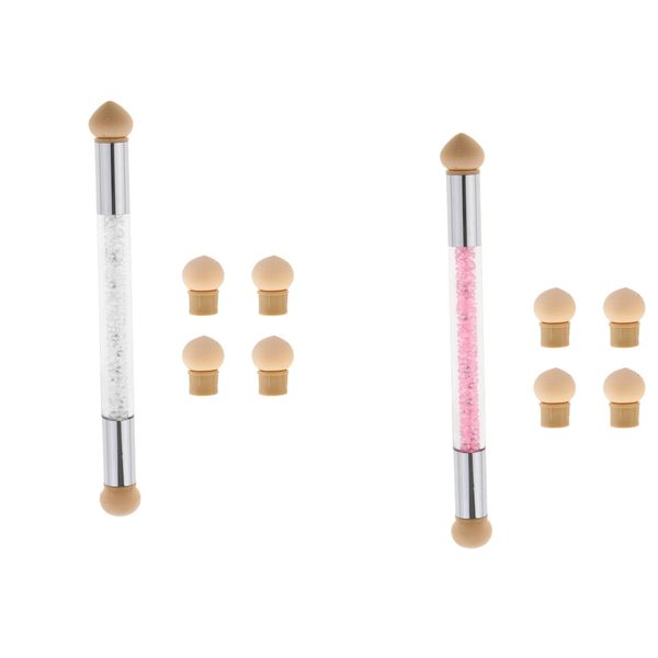 2 way nail art sponge brush, painting dotting gradient shading uv gel pen - dual head (white & pink
2 way nail art sponge brush, painting dotting gradient shading uv gel pen - dual head (white & pink