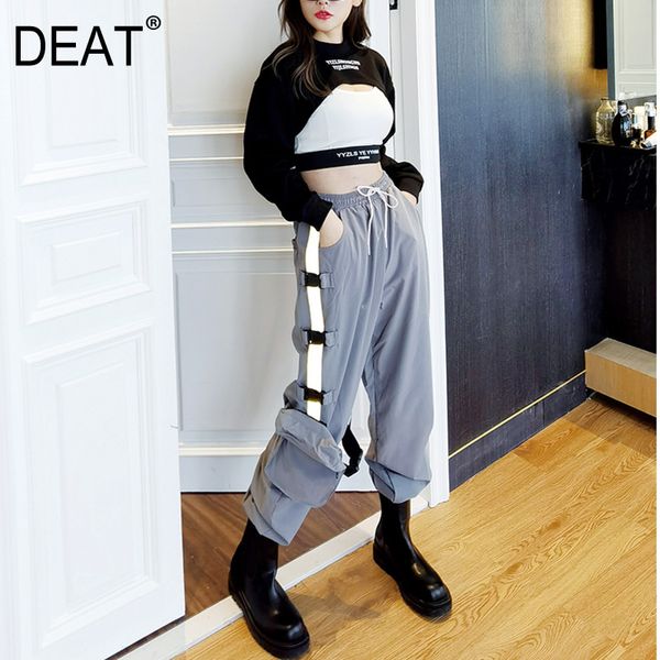 deat 2020 autumn new personalized reflective strip bag overalls women's elastic waist buckle casual pants all-match wo04302xl, Black;white
deat 2020 autumn new personalized reflective strip bag overalls women's elastic waist buckle casual pants all-match wo04302xl, Black;white