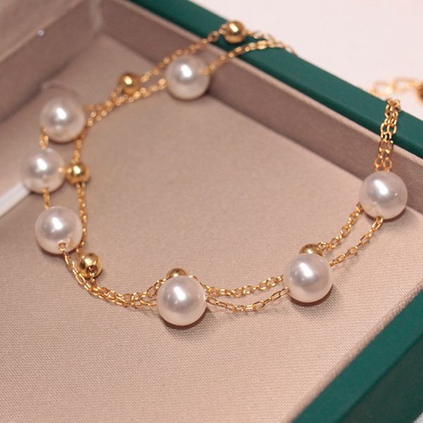 Romantic Pearl Beads Charm Bracelets Gold Color Double Layers Fashion Bracelets for Women Love Bangles Jewelry, Black
Romantic Pearl Beads Charm Bracelets Gold Color Double Layers Fashion Bracelets for Women Love Bangles Jewelry, Black