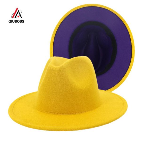 2020 new yellow purple patchwork wool felt jazz fedora hats with belt buckle men women wide brim panama cowboy trilby hat /xl, Blue;gray
2020 new yellow purple patchwork wool felt jazz fedora hats with belt buckle men women wide brim panama cowboy trilby hat /xl, Blue;gray