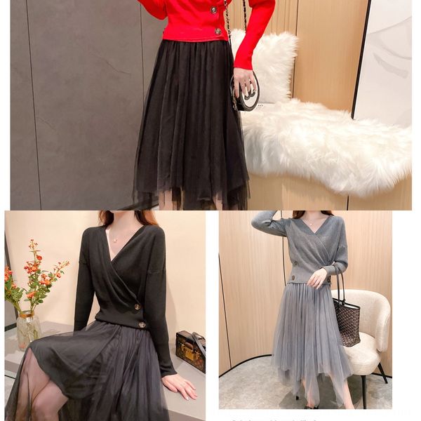 2020 new new autumn winter autumn and winter two-piece mid-length gauze skirt elegant knitted skirt set women's fashion two-piece set u, Gray
2020 new new autumn winter autumn and winter two-piece mid-length gauze skirt elegant knitted skirt set women's fashion two-piece set u, Gray