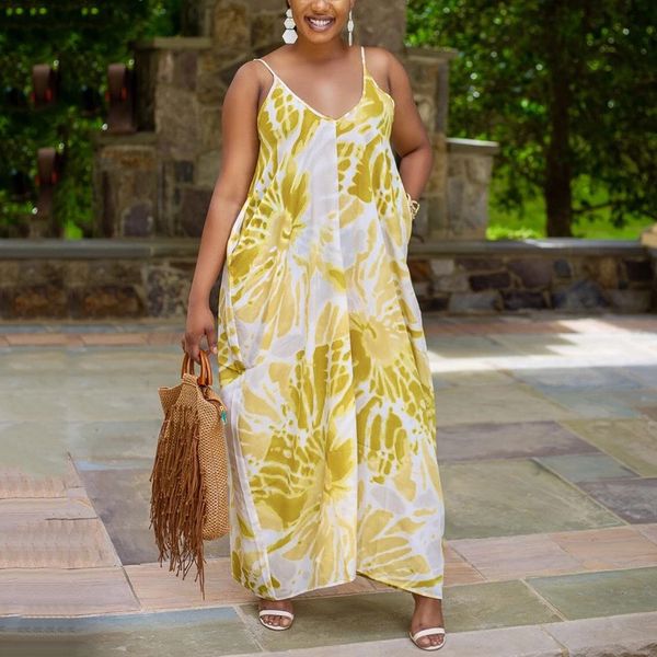 casual dresses women summer dress 2021 plus size causal spaghetti strap long loose v neck yellow print sleeveless daily wear, Black;gray
casual dresses women summer dress 2021 plus size causal spaghetti strap long loose v neck yellow print sleeveless daily wear, Black;gray