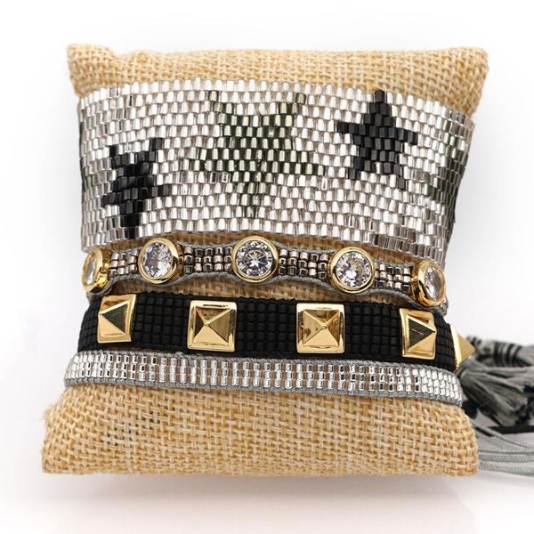 charm bracelets rttooas star miyuki bracelet women pulseras mujer mode 2021 handmade beads fashion rivet jewelry, Golden;silver 
charm bracelets rttooas star miyuki bracelet women pulseras mujer mode 2021 handmade beads fashion rivet jewelry, Golden;silver