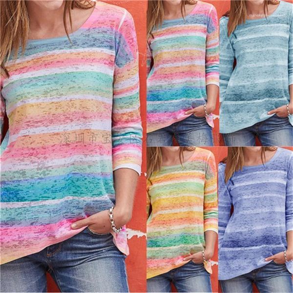 color summer ladies loose tee womens designer colorful striped tshirts fashion long sleeve womens o neck contrast, White
color summer ladies loose tee womens designer colorful striped tshirts fashion long sleeve womens o neck contrast, White