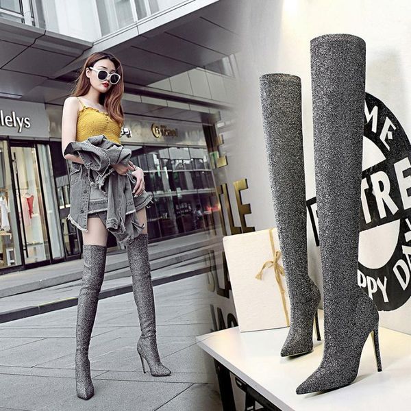 boots ltarta fashion ultra-high heel pointed sequined cloth shiny nightclub slimming over-the-knee ds-125-2, Black
boots ltarta fashion ultra-high heel pointed sequined cloth shiny nightclub slimming over-the-knee ds-125-2, Black