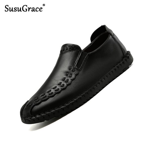 susugrace new arrivals leather men's loafers slip-on flats driving shoes outdoor fashion breathable handmade zapatos de hombre, Black
susugrace new arrivals leather men's loafers slip-on flats driving shoes outdoor fashion breathable handmade zapatos de hombre, Black