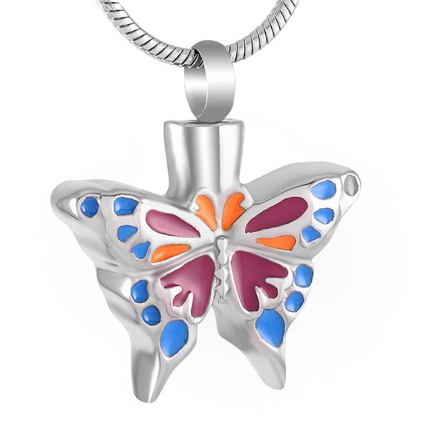 ijd8620 stainless steel cremation tricolor butterfly keepsake pendant for ashes urn necklace memorial jewelry, Silver
ijd8620 stainless steel cremation tricolor butterfly keepsake pendant for ashes urn necklace memorial jewelry, Silver