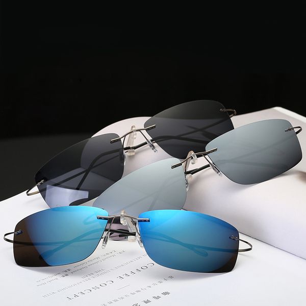 sunglasses titanium polarized men square rimless polaroid brand designer gafas sun glasses for women, White;black
sunglasses titanium polarized men square rimless polaroid brand designer gafas sun glasses for women, White;black