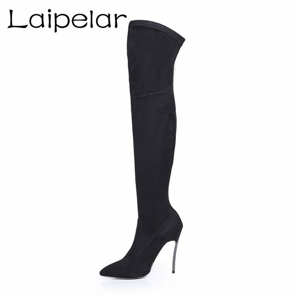 2020 women boots autumn winter slim thigh high boots stretch faux suede over the knee high heels shoes woman plus size 43, Black
2020 women boots autumn winter slim thigh high boots stretch faux suede over the knee high heels shoes woman plus size 43, Black