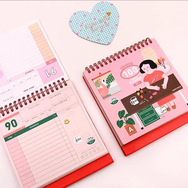 notepads "girls daily" 100 days planner cute agenda scheduler spiral coil mini pocket notebook stationery gift, Purple;pink
notepads "girls daily" 100 days planner cute agenda scheduler spiral coil mini pocket notebook stationery gift, Purple;pink