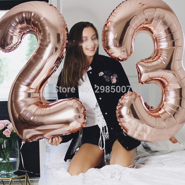1pcs 40 inch rose gold number balloons 0/1/2/3/4/5/6/7/8/9 giant digital aluminum foil balloon 16 20 30 birthday party ballons
1pcs 40 inch rose gold number balloons 0/1/2/3/4/5/6/7/8/9 giant digital aluminum foil balloon 16 20 30 birthday party ballons