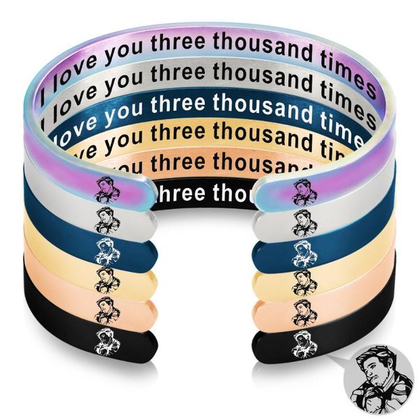mylongingcharm i love you 3000 times bangles ironmanfan bracelets stainless steel open cuff bangles multicolors g3415, Black
mylongingcharm i love you 3000 times bangles ironmanfan bracelets stainless steel open cuff bangles multicolors g3415, Black