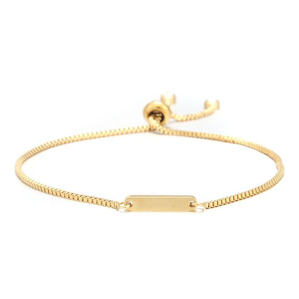 women bracelets adjustable box chain 3*15mm blank rectangle bar rose gold bracelet 304 stainless steel jewelry wholesale 10pcs, Golden;silver
women bracelets adjustable box chain 3*15mm blank rectangle bar rose gold bracelet 304 stainless steel jewelry wholesale 10pcs, Golden;silver
