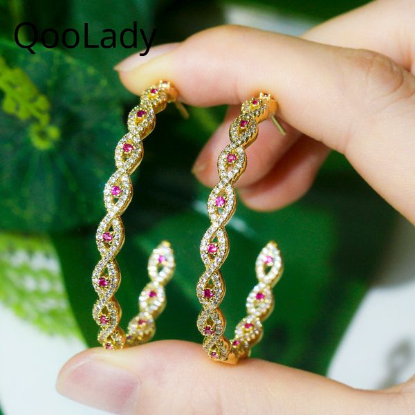 hoop & huggie qoolady 44mm arrival hyperbole yellow gold evil red eyes zircon big round earrings for women gorgeous prom jewelry e200, Golden;silver
hoop & huggie qoolady 44mm arrival hyperbole yellow gold evil red eyes zircon big round earrings for women gorgeous prom jewelry e200, Golden;silver