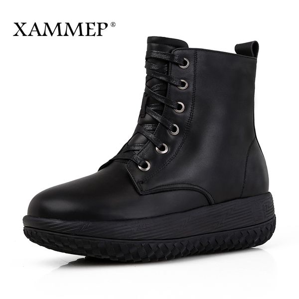 women genuine leather boots mid calf boots women winter shoes natural wool brand shoes with platform 40 41 xammep, Black
women genuine leather boots mid calf boots women winter shoes natural wool brand shoes with platform 40 41 xammep, Black