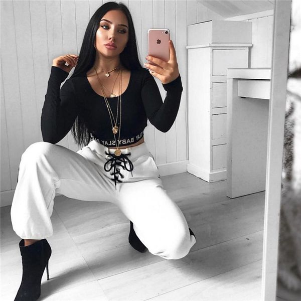 europe and america selling 2020 spring new style women's dress lace-up sports casual trousers, Black;white
europe and america selling 2020 spring new style women's dress lace-up sports casual trousers, Black;white
