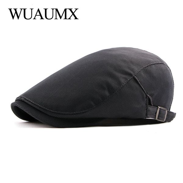 berets wuaumx breathable summer mesh hat men women solid peaked flat cap duckbill net beret white black boina hombre, Blue;gray
berets wuaumx breathable summer mesh hat men women solid peaked flat cap duckbill net beret white black boina hombre, Blue;gray