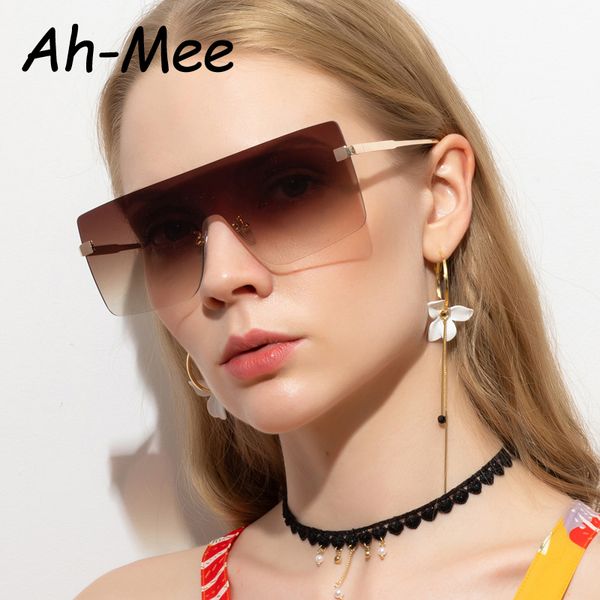 sunglasses oversized square women retro rimless sun glasses luxury one piece brand punk metal flat eyewear oculos uv400, White;black
sunglasses oversized square women retro rimless sun glasses luxury one piece brand punk metal flat eyewear oculos uv400, White;black