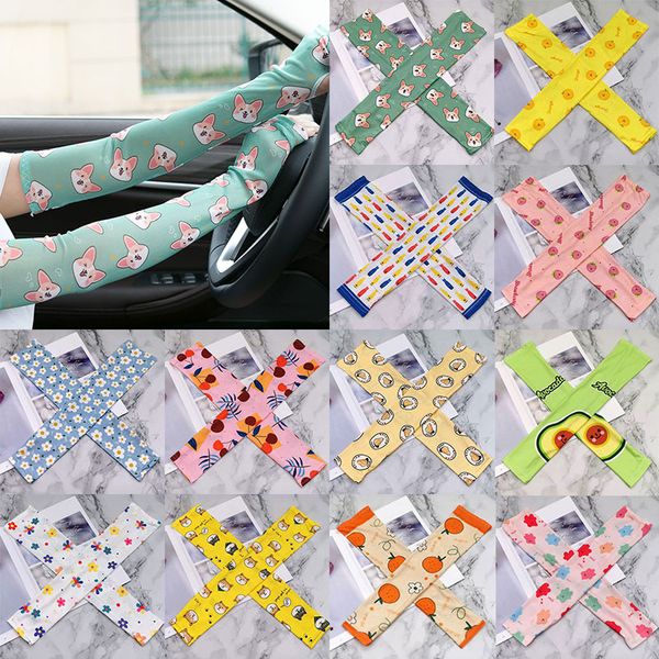 women print summer arm guards sleeves silk arm sports sleeve sun protection hand cover cooling warm running fishing cycling, Blue;gray
women print summer arm guards sleeves silk arm sports sleeve sun protection hand cover cooling warm running fishing cycling, Blue;gray