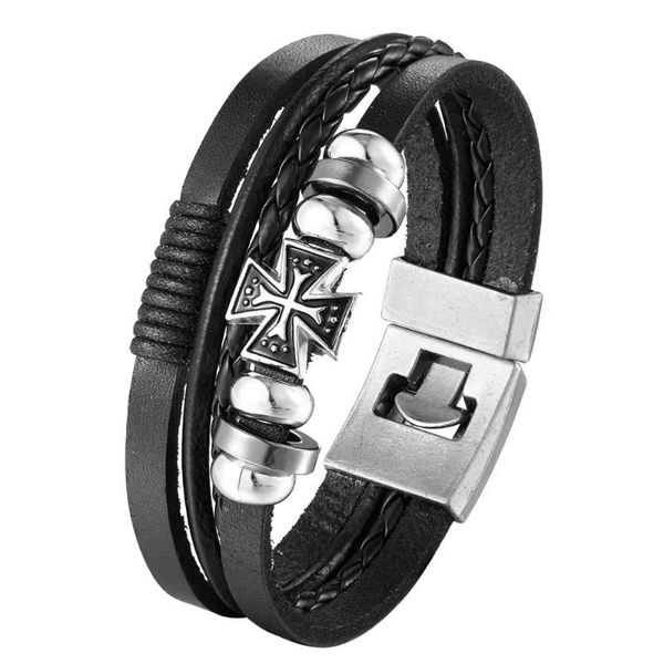 beaded, strands lucky vintage leather bracelet men's cross alloy buckle multilayer weave woman pulseira masculina 7.87 ", Black
beaded, strands lucky vintage leather bracelet men's cross alloy buckle multilayer weave woman pulseira masculina 7.87 ", Black