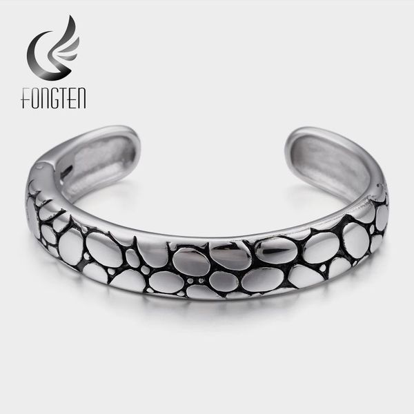 fongten retro bangle men wide stainless steel opening cuff bangles male fashion jewelry, Black
fongten retro bangle men wide stainless steel opening cuff bangles male fashion jewelry, Black