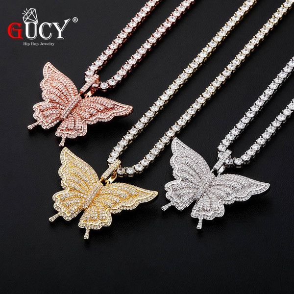 pendant necklaces gucy animal butterfly necklace & iced out 4mm tennis chain gold color cubic zircon men's women hip hop rock jewelry, Silver
pendant necklaces gucy animal butterfly necklace & iced out 4mm tennis chain gold color cubic zircon men's women hip hop rock jewelry, Silver