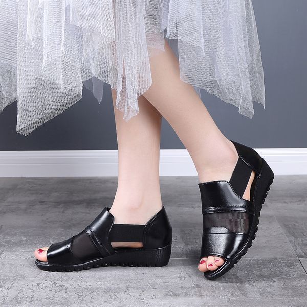 2020 genuine leather shoes summer 2020 women sandals solid slip on ladies shoes for woman cover heel sandalias mujer, Black
2020 genuine leather shoes summer 2020 women sandals solid slip on ladies shoes for woman cover heel sandalias mujer, Black