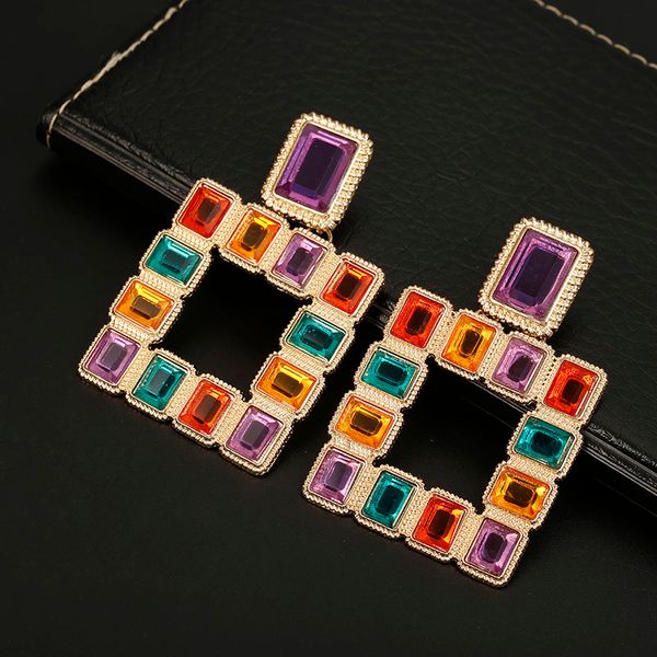 large square dangle earrings for women charm vintage gold color fashion crystal drop earring bohemian bride jewelry, Silver
large square dangle earrings for women charm vintage gold color fashion crystal drop earring bohemian bride jewelry, Silver