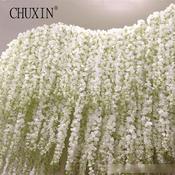 11pcs artificial flower wisteria vine 120cm single silk140 flowers series diy plants home wedding decoration for wall background t200103
11pcs artificial flower wisteria vine 120cm single silk140 flowers series diy plants home wedding decoration for wall background t200103