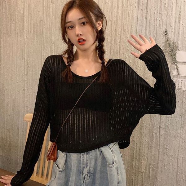women's t-shirt summer spring korean style women loose thin long sleeve female sunscreen short knitted tshirt tee top, White
women's t-shirt summer spring korean style women loose thin long sleeve female sunscreen short knitted tshirt tee top, White