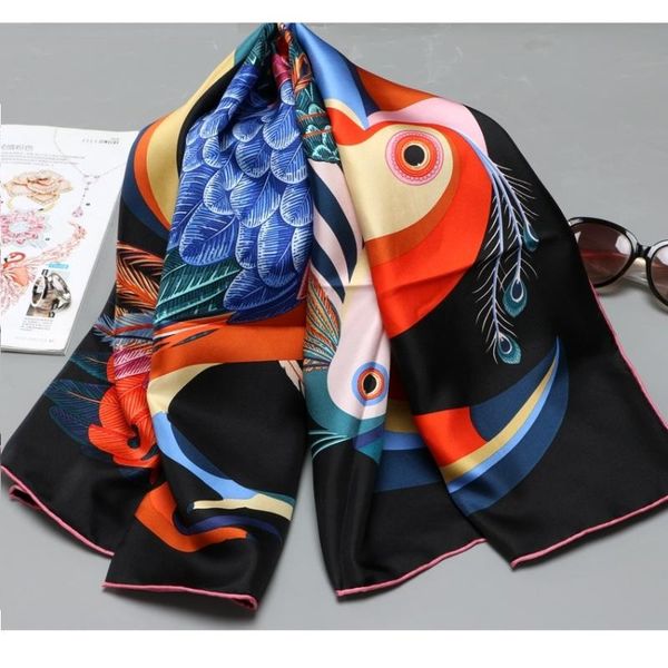 100% twill silk scarf wraps shawl 35"x35, Blue;gray