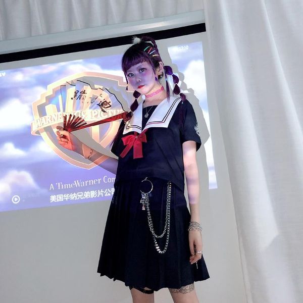 two layer key chain punk hip-hop trendy cross waist chain japanese sailor student school uniform suit cross waist, Silver
two layer key chain punk hip-hop trendy cross waist chain japanese sailor student school uniform suit cross waist, Silver