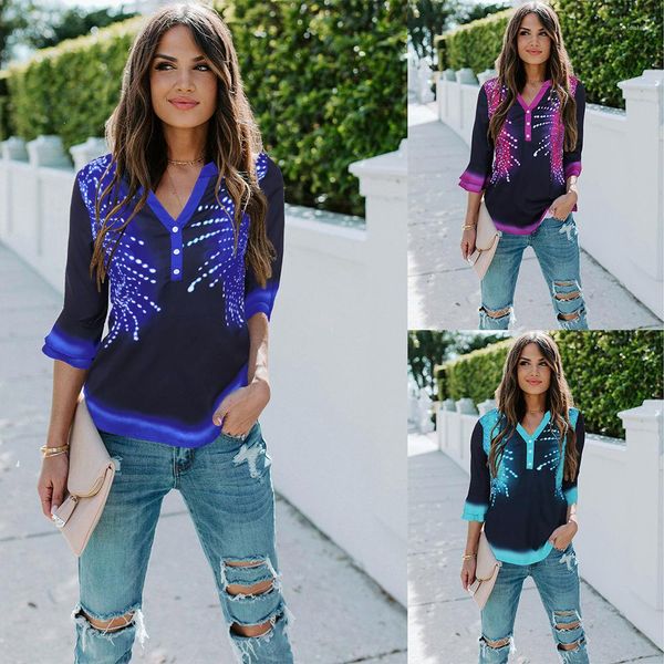 shirts women printed casual button flare sleeved v neck pullover tshirts fashion women tees fireworks designer t, White
shirts women printed casual button flare sleeved v neck pullover tshirts fashion women tees fireworks designer t, White
