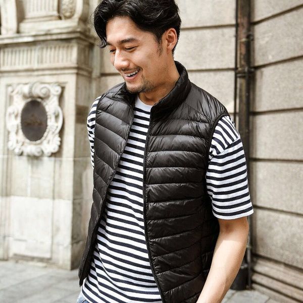 new winter jackets sleeveless plus size warm down vest white duck fashion coats ultralight canada popular casual vests classic feather male, Black;white 
new winter jackets sleeveless plus size warm down vest white duck fashion coats ultralight canada popular casual vests classic feather male, Black;white
