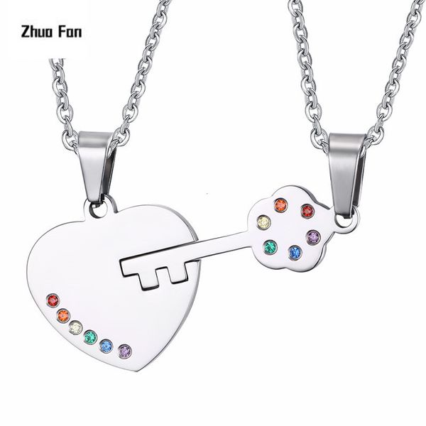 chains 2021 dell'amante coppia abbinabili pendente serratura e chiave collana color arcobaleno accenti di cristallo con catena, Silver
chains 2021 dell'amante coppia abbinabili pendente serratura e chiave collana color arcobaleno accenti di cristallo con catena, Silver