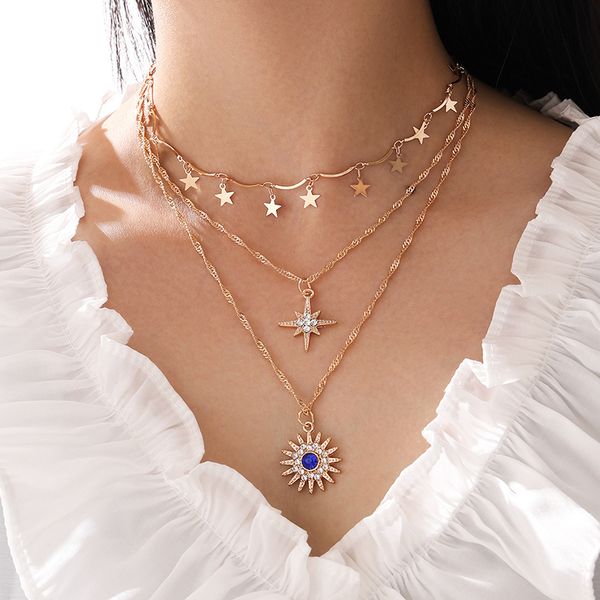 chokers 3pcs/set fashion women necklaces set sun star crystal tassel clavicle chain gold necklace charm valentine's day gift jewelry, Golden;silver
chokers 3pcs/set fashion women necklaces set sun star crystal tassel clavicle chain gold necklace charm valentine's day gift jewelry, Golden;silver