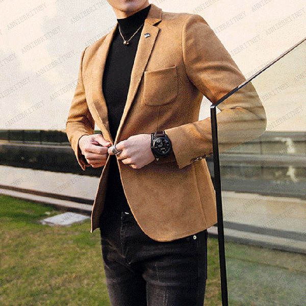 men's suits & blazers 2021 camel suede men blazer slim man self-cultivation leisure tide jacket business tailored suit coat black male, White;black
men's suits & blazers 2021 camel suede men blazer slim man self-cultivation leisure tide jacket business tailored suit coat black male, White;black