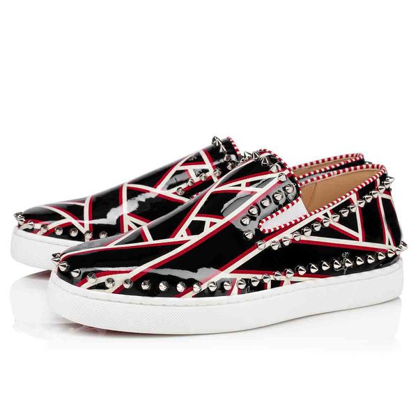 fashion lazy shoes for mens red bottom sneakers graffiti patent leather pik boats studded spikes shoes party dress casual flats sneaker free, Black
fashion lazy shoes for mens red bottom sneakers graffiti patent leather pik boats studded spikes shoes party dress casual flats sneaker free, Black