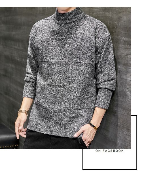 dropshipping autumn winter mens designer sweater fashion solid color turtle neck long sleeve sweater casual male clothing, White;black
dropshipping autumn winter mens designer sweater fashion solid color turtle neck long sleeve sweater casual male clothing, White;black