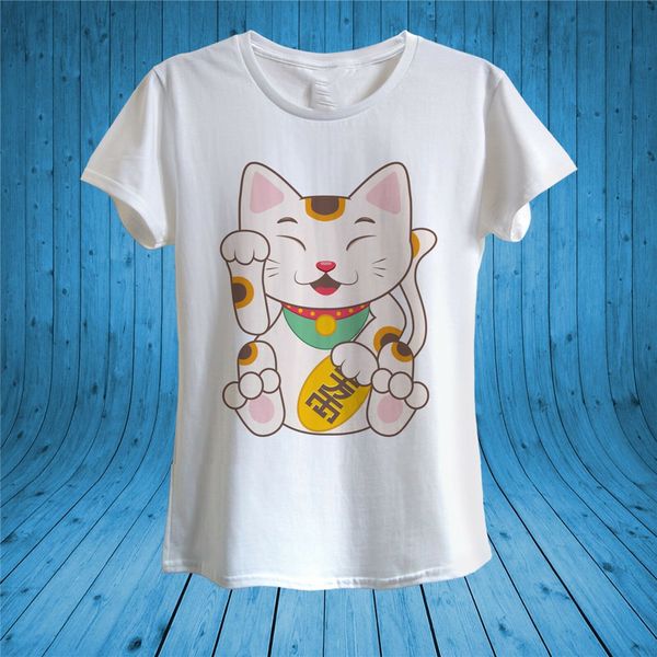 japanese lucky cat maneki neko right paw funny t - - shirt 100% cotton women funny design tee shirt
japanese lucky cat maneki neko right paw funny t - - shirt 100% cotton women funny design tee shirt