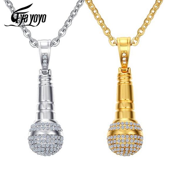 pendant necklaces eyeyoyo microphone men stainless steel cubic zirconia friend jewelry hip hop rapper out chain necklace, Silver
pendant necklaces eyeyoyo microphone men stainless steel cubic zirconia friend jewelry hip hop rapper out chain necklace, Silver