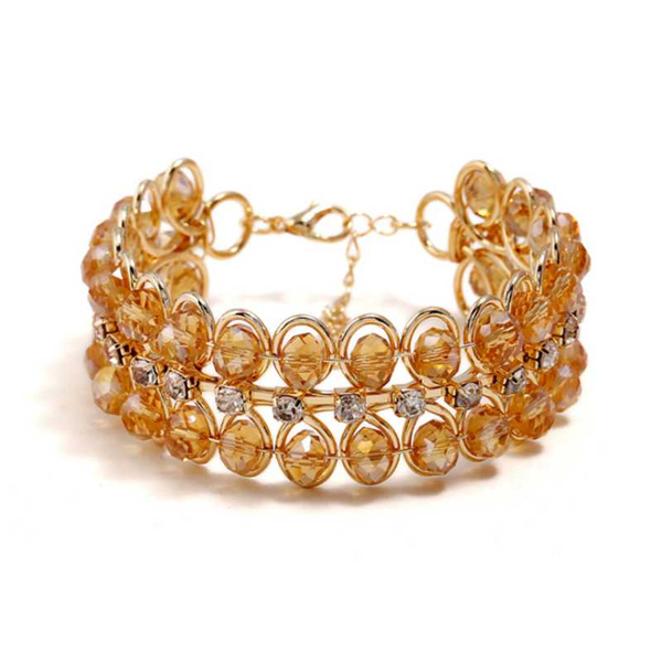 link, chain light yellow gold color alloy layer crystal bracelet with rhinestone for anniversary gift jewelry, Black
link, chain light yellow gold color alloy layer crystal bracelet with rhinestone for anniversary gift jewelry, Black