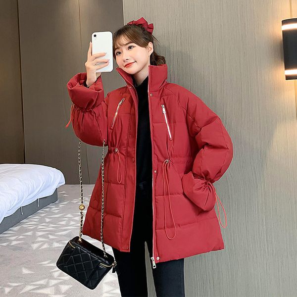 women's down & parkas 2021 women winter fashion cotton padded jacket female drawstring elastic waist coat solid stand mid-long oversize, Black
women's down & parkas 2021 women winter fashion cotton padded jacket female drawstring elastic waist coat solid stand mid-long oversize, Black